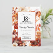 Invitation Fleurs d'automne en terre cuite 18e Anniversaire s (Debout devant)