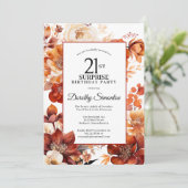 Invitation Fleurs d'automne en terre cuite 21e anniversaire s (Debout devant)