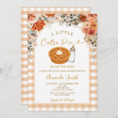 Invitation Fleurs d'automne En vichy pâté d'automne Baby show (Devant / Derrière)