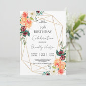 Invitation Fleurs d'automne et cadres dorés Anniversaire excl (Debout devant)