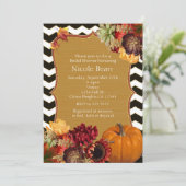Invitation Fleurs d'automne et Citrouille Black Gold Invitati (Debout devant)