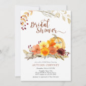 Invitation Fleurs d'automne et Fête des mariées Citrouille (Devant)
