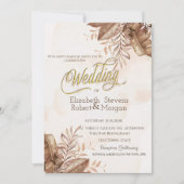 Invitation Fleurs d'automne exotiques Mariage (Devant)