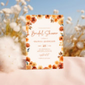 Invitation Fleurs d'automne Fête des mariées orange brûlée