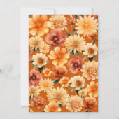 Invitation Fleurs d'automne Fête des mariées orange brûlée (Dos)