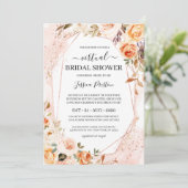 Invitation Fleurs d'automne Fête des mariées virtuelle géomét (Debout devant)