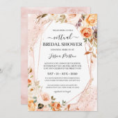 Invitation Fleurs d'automne Fête des mariées virtuelle géomét (Devant / Derrière)