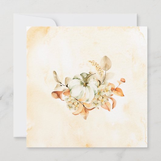 Invitation Fleurs d'automne Feuille Citrouille Mariage chréti (Dos)
