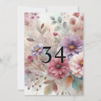 Invitation Fleurs d'automne feuilles aquarelle texte calligra