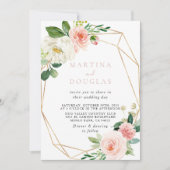 Invitation Fleurs d'automne géométriques Gold Retour et Maria (Devant)