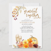 Invitation Fleurs d'automne Grateful Together Engagement Part (Devant)