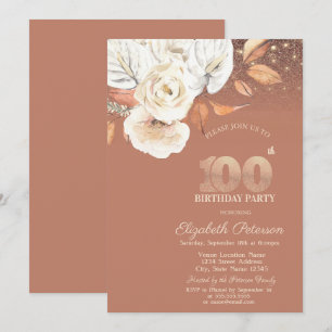Invitation Fleurs d'Automne Lumières Paillettes 100e Annivers