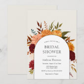 Invitation Fleurs d'automne, mamans et Fête des mariées d'arc (Devant / Derrière)