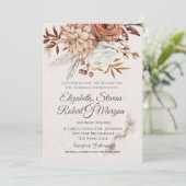 Invitation Fleurs d'Automne Mariage (Debout devant)