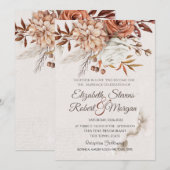 Invitation Fleurs d'Automne Mariage (Devant / Derrière)