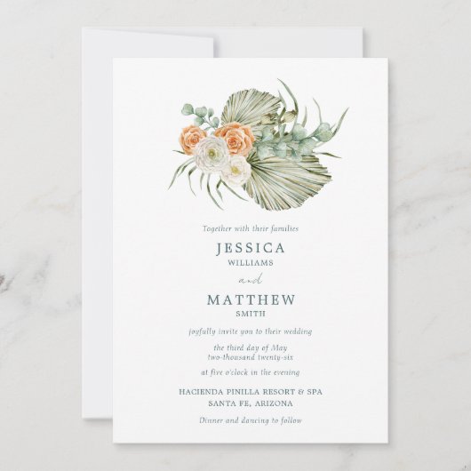 Invitation Fleurs d'automne Mariage extérieur rustique (Devant)