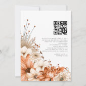 Invitation Fleurs d'automne Nous faisons Code QR de mariage (Dos)