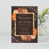 Invitation Fleurs d'automne orange brûlé rustique pour Quince (Debout devant)