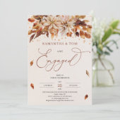 Invitation Fleurs d'automne Orange Marigold Fiançailles (Debout devant)