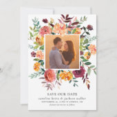 Invitation Fleurs d'automne Photo Enregistrer la date (Devant)