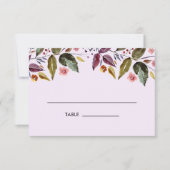 Invitation Fleurs d'automne Plum Mariage Table Place Card (Devant)