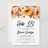 Invitation Fleurs d'automne pour 18 ans (Devant)