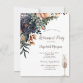 Invitation Fleurs d'automne, Retraite en verre de champagne (Devant)