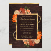 Invitation Fleurs d'automne rousses Quinceanera (Devant / Derrière)