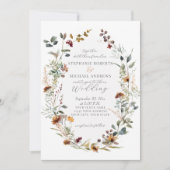 Invitation Fleurs d'automne Rustic Boho Wreath Floral Mariage (Devant)
