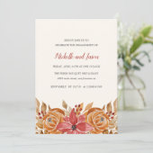 Invitation Fleurs d'automne Rustic Elegant Engagement Party (Debout devant)