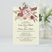 Invitation Fleurs d'automne rustiques Crème Arrière - plan Aq (Debout devant)