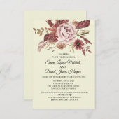 Invitation Fleurs d'automne rustiques Crème Arrière - plan Aq (Devant / Derrière)