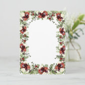 Invitation Fleurs d'automne Terracotta Crème Bourgogne floral (Debout devant)