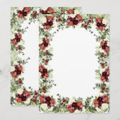 Invitation Fleurs d'automne Terracotta Crème Bourgogne floral (Devant / Derrière)