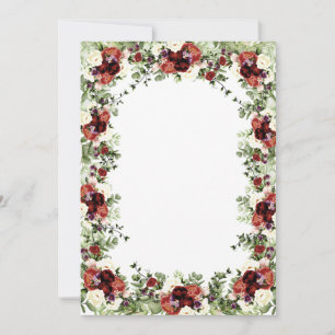 Invitation Fleurs d'automne Terracotta Crème Bourgogne floral