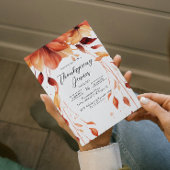 Invitation Fleurs d'automne Thanksgiving Dîner