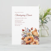 Invitation Fleurs d'automne Thanksgiving-Watercolor (Debout devant)