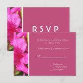 Invitation Fleurs d'azalée roses RSVP mariages (Devant / Derrière)
