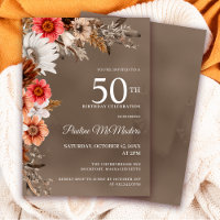 Fleurs de automne neutres florales blanches 50e an