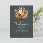 Invitation Fleurs de automne rustiques Thanksgiving (Debout devant)