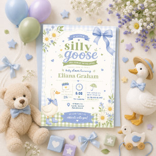 Invitation Fleurs de baby-shower genre neutre pour Oie Ridicu
