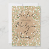 Invitation Fleurs de Babys Breath Allez-vous être ma dame d'h (Devant)