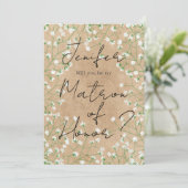 Invitation Fleurs de Babys Breath Serez-vous ma dame d'honneu (Debout devant)