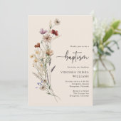 Invitation Fleurs de baptême sauvages (Debout devant)