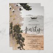 Invitation Fleurs de bateau à voile plage fiançailles (Devant / Derrière)