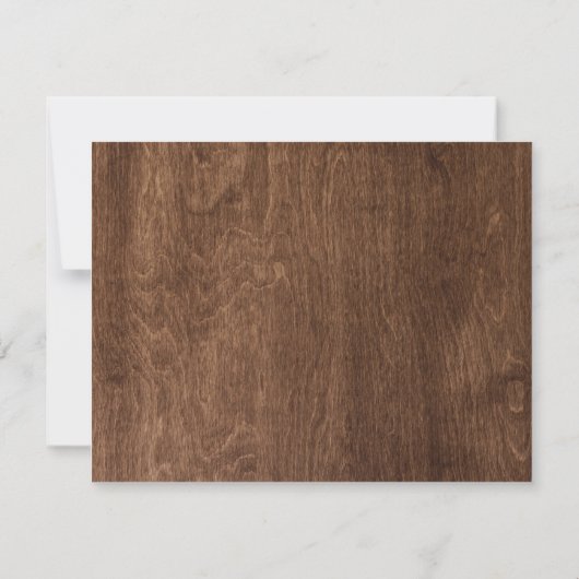 Invitation Fleurs de bébé en bois rustique (Dos)