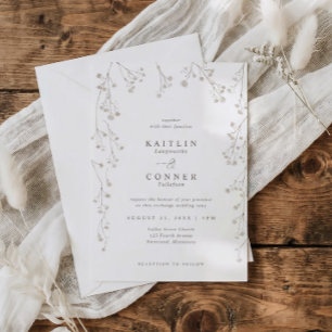 Invitation Fleurs de bébé vintage délicates fleurs sauvages m