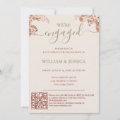 Invitation Fleurs de Bohême avec QR Code Engagement Partie (Devant)