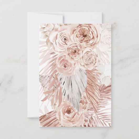 Invitation fleurs de boho Enregistrer la date (Dos)