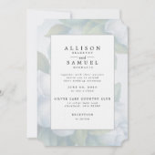 Invitation Fleurs de bois de chien blanc argenté (Devant)